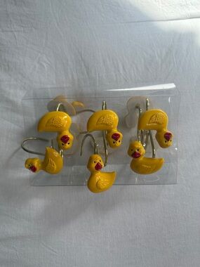 Set of Yellow Duck Shower Curtain Hooks